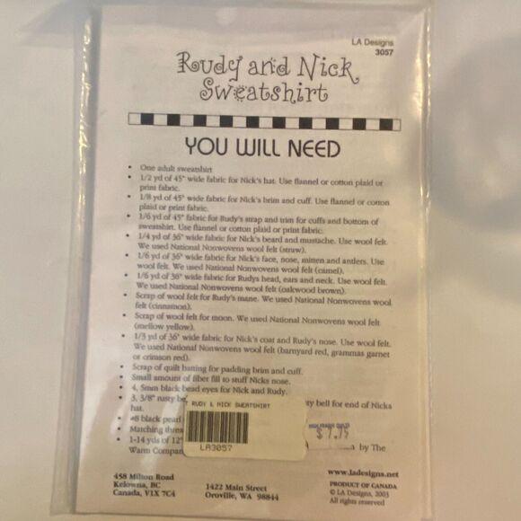 LA Designs 3057 Pattern Rudy And Nick Adult Sweatshirt Kitchy Farmhouse Relaxed - Picture 4 of 6